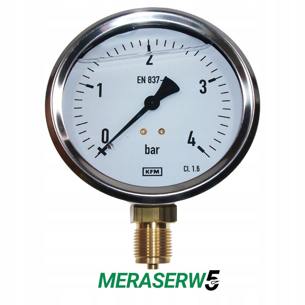 0-4BAR G1 / 2 "WIKA glycerínový tlakomer 100 mm