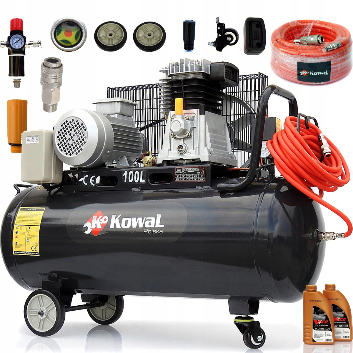 Olejový kompresor Kowal Polska k13 + hadica 100 l 10 bar