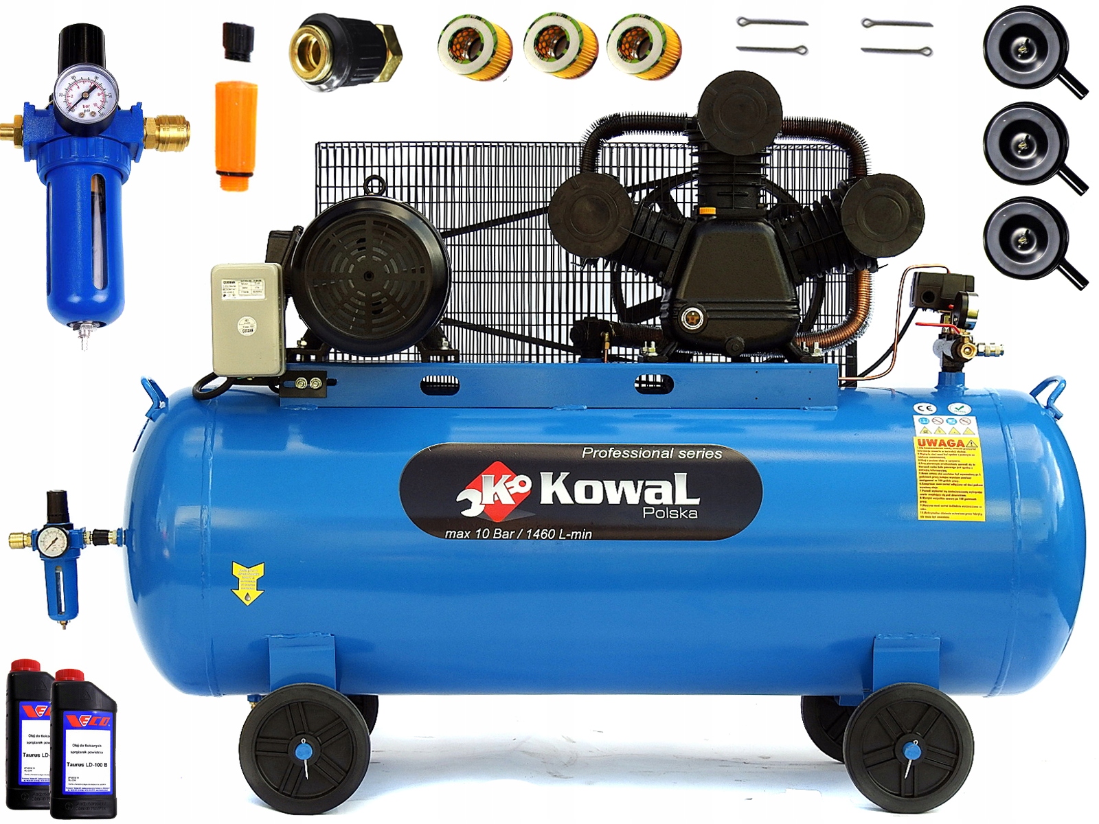 Olejový kompresor Kowal Polska W-0,9/8 300 l 10 bar