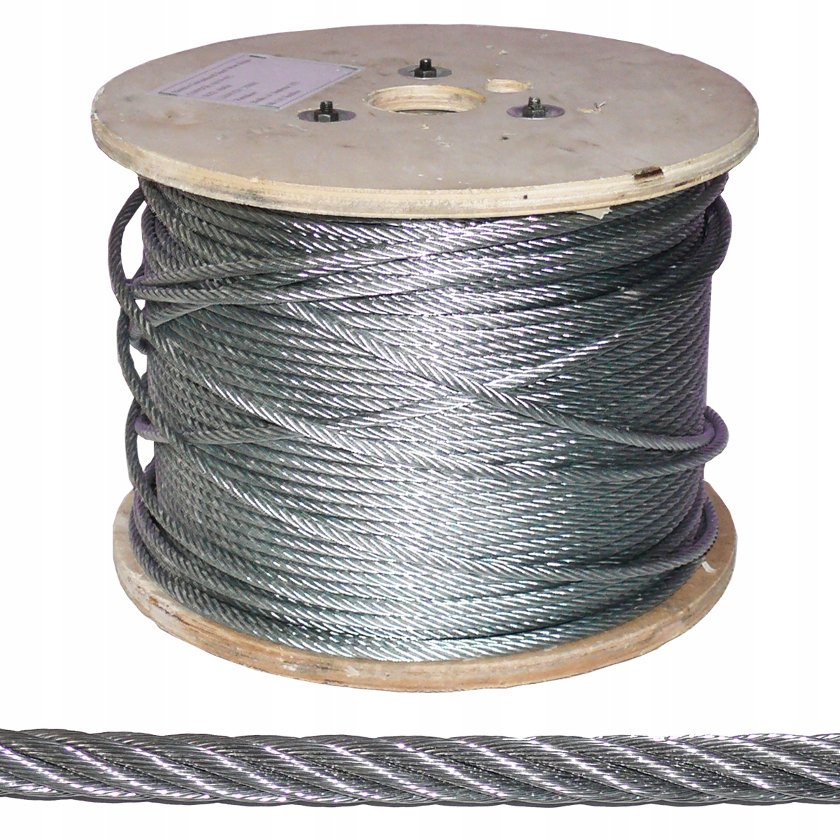 100m Lano Oceľové lanko 6mm 6x19+FC, pozink