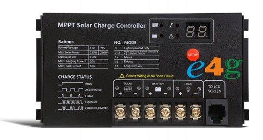 10A MPPT SOLÁRNY REGULÁTOR NABÍJANIA do 150V PV
