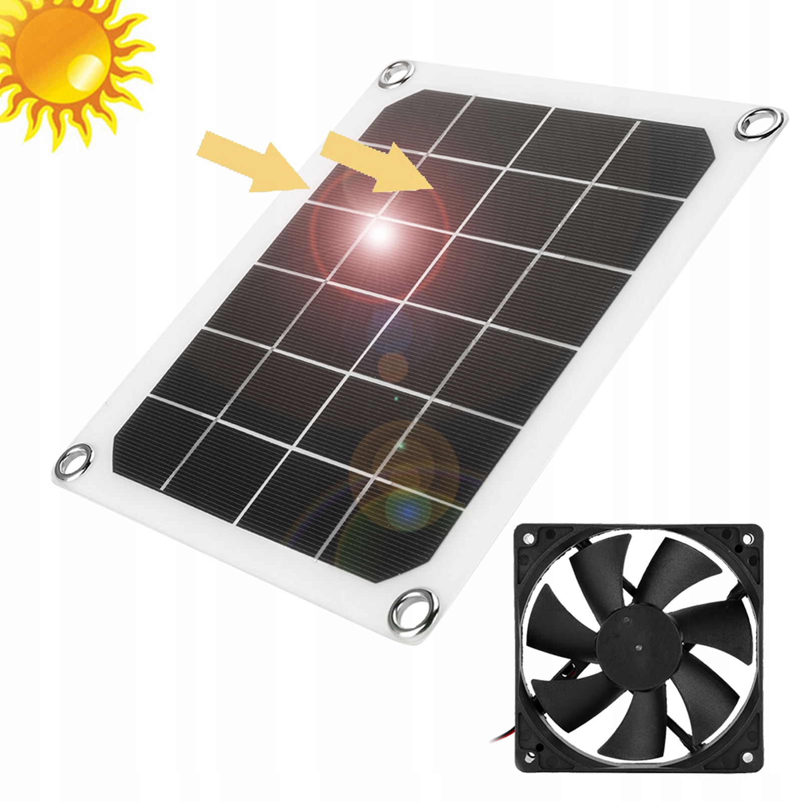 10 W externý solárny panel 6V výstupný ventilátor