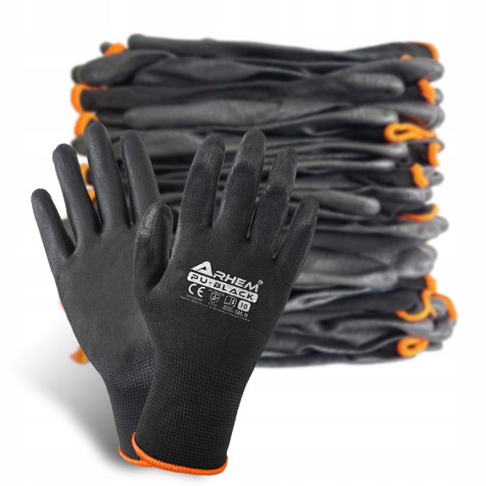 Rukavice Arhem PU BLACK veľkosť 9 - L 12 párov