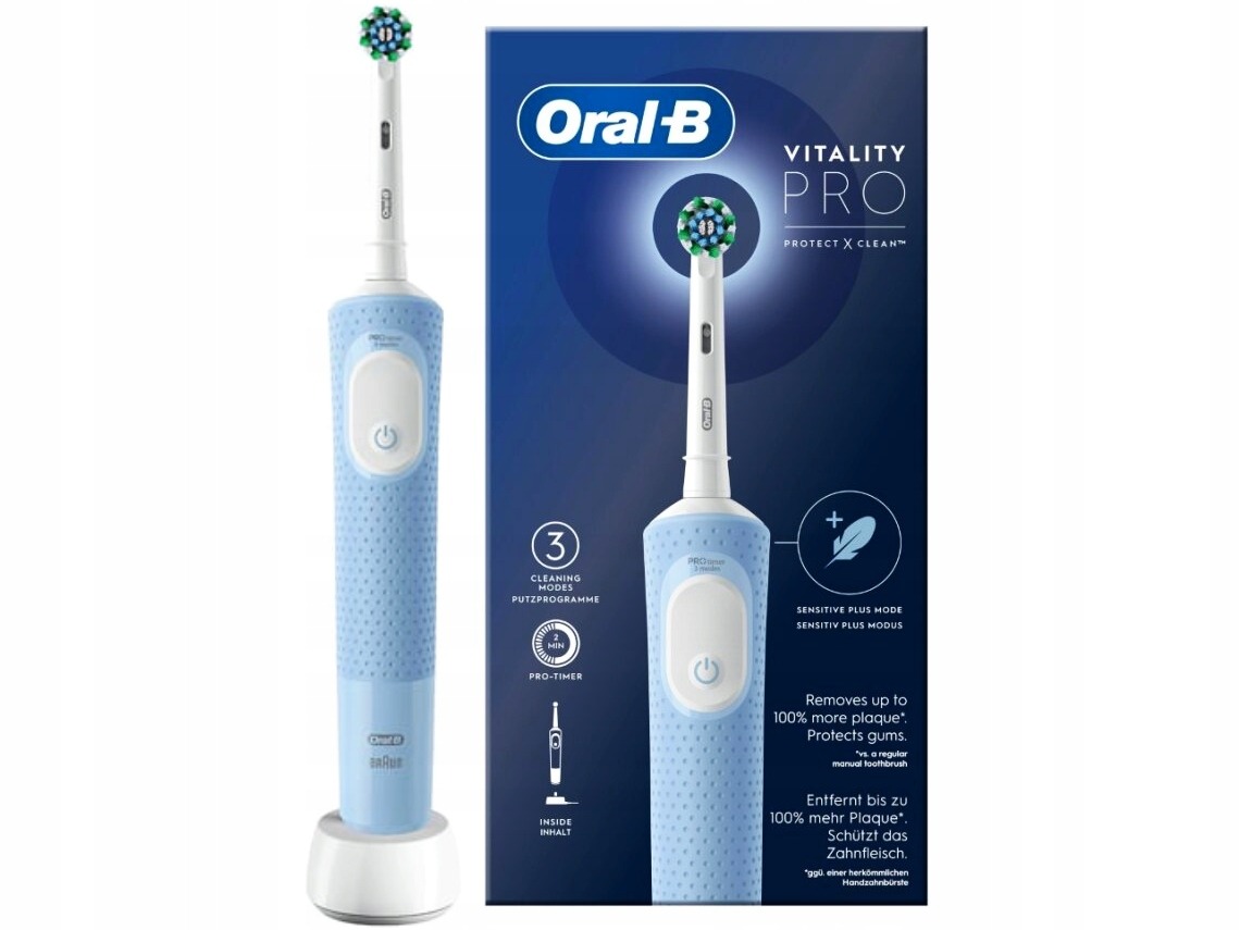 Elektrická zubná kefka Oral-B Vitality Pro D103 Box Blue + hlavica CrossAction + nabíjačka