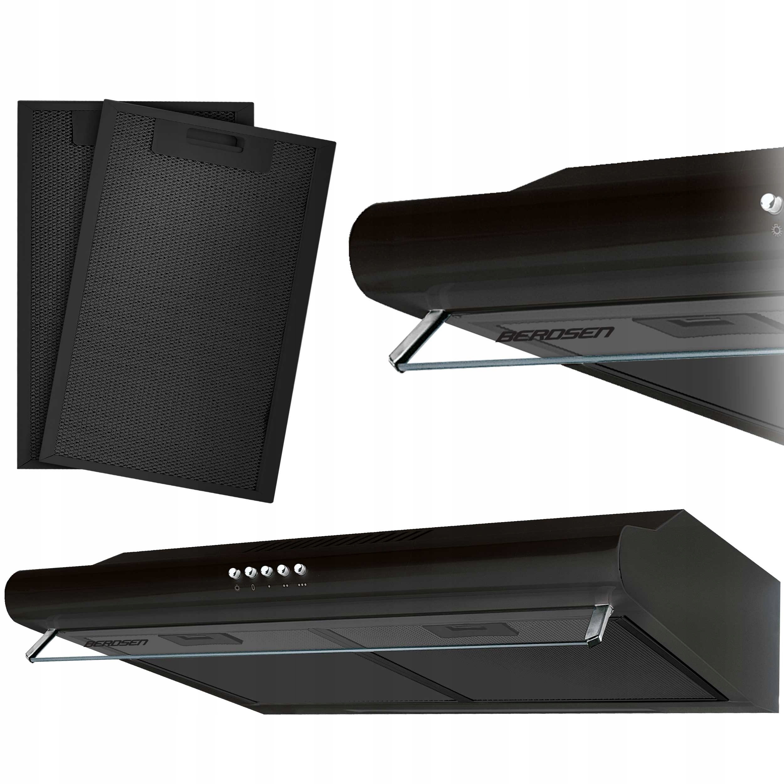 Digestor pod skrinku Berdsen BE-10A 60 cm čierny LED 205 m³/h