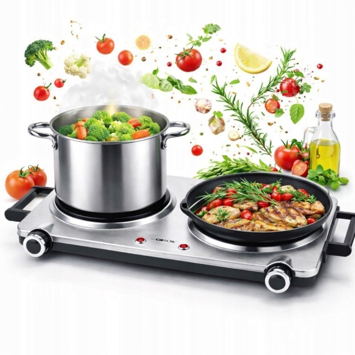 Elektrický varič Clatronic DKP 3668 dvojplatnička 2500 W stolný varič 2 platne