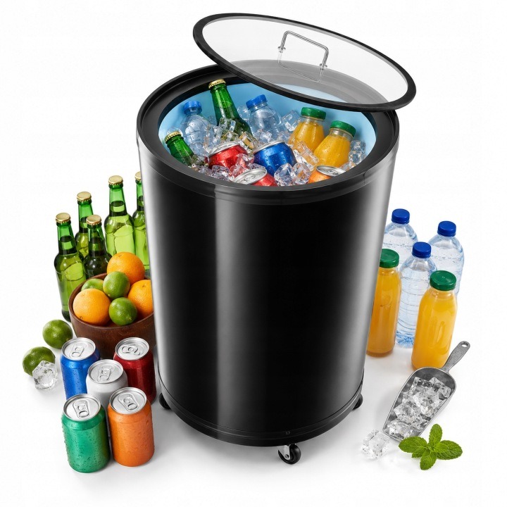 Záhradná chladiaca chladnička na nápoje Bright 30 l 0–12 °C s kolieskami