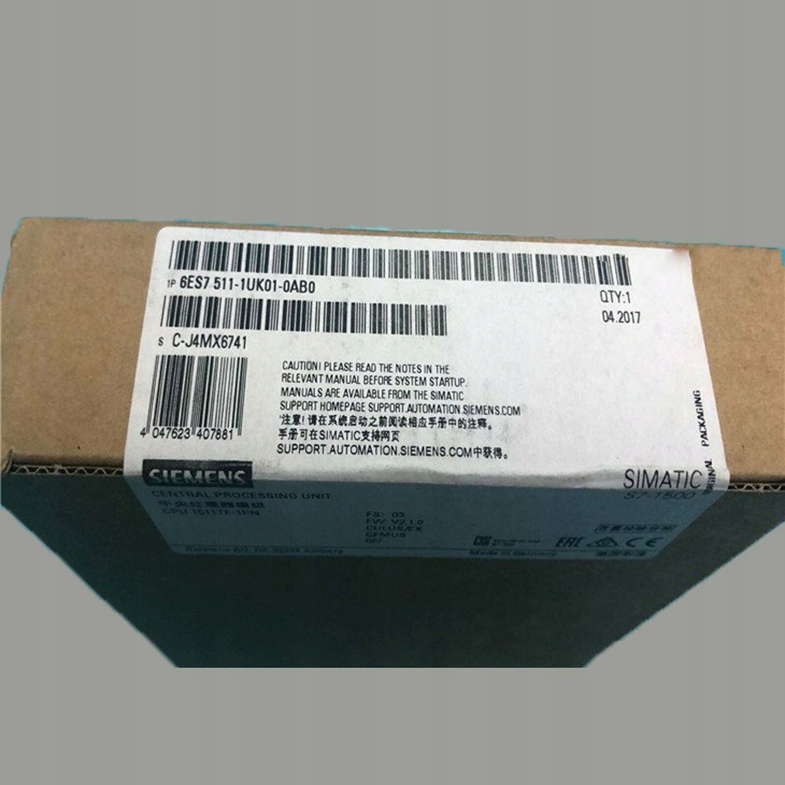 1 KS NOVÝ Siemens 6ES7511-1UK01-0AB0