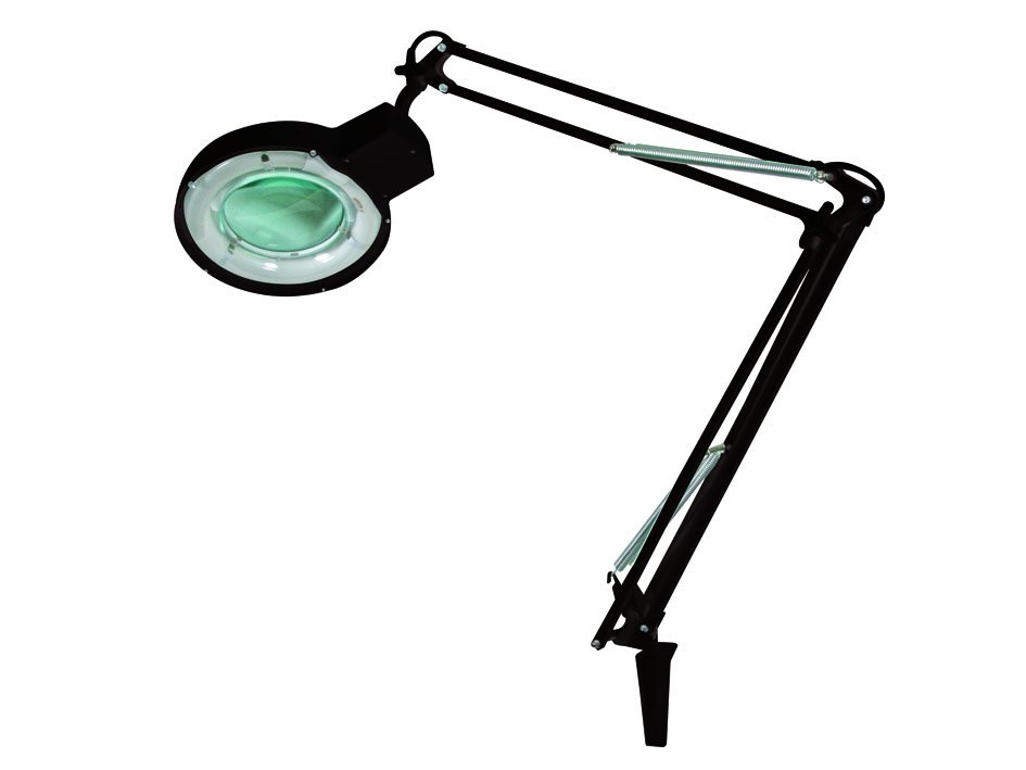 1VTL2B Čierna modelovacia kozmetická lampa s lupou