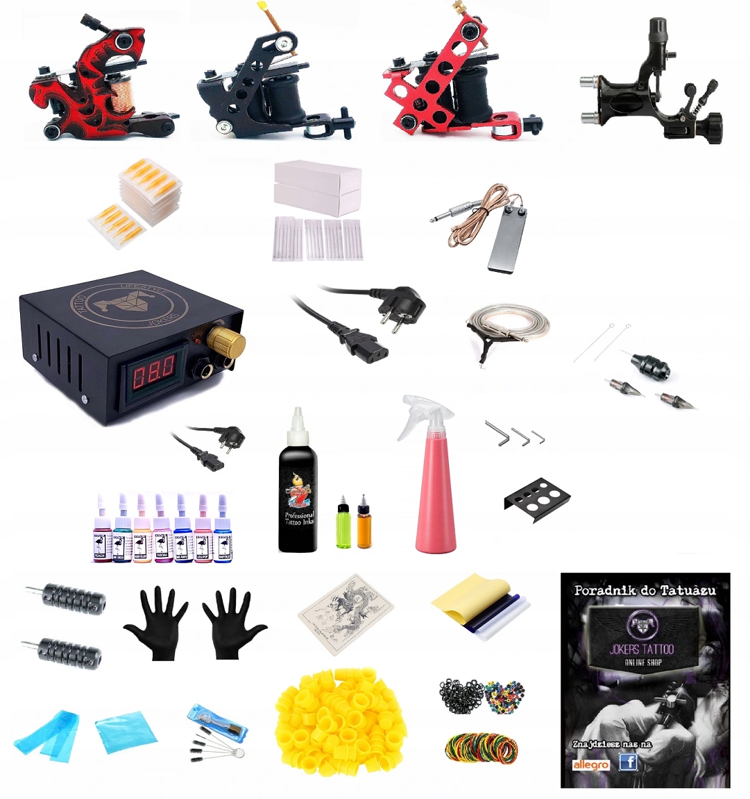 4 stroje Safe Rotary Tattoo Kit CE
