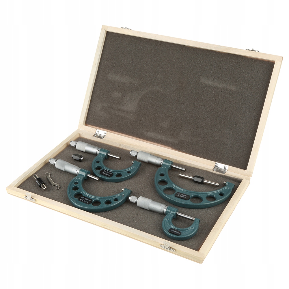 4 ks Vernierov externý mikrometer 0-100 mm