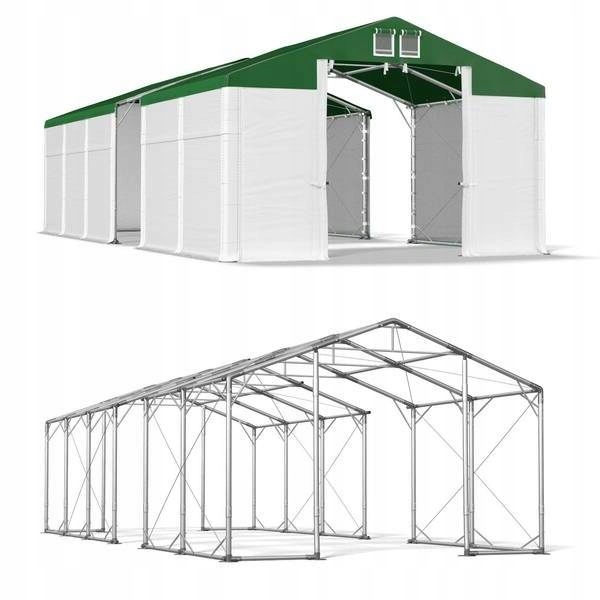 4x14m 2,5-3,7m Silný pozinkovaný skladovací stan