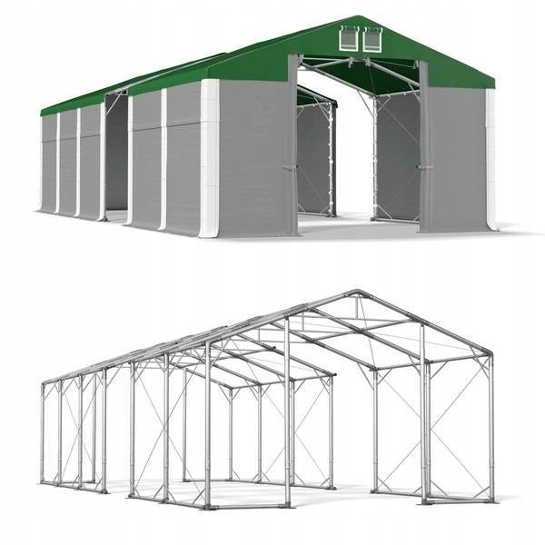 4x14m 2,5-3,7m Posilnený zimný skladovací stan