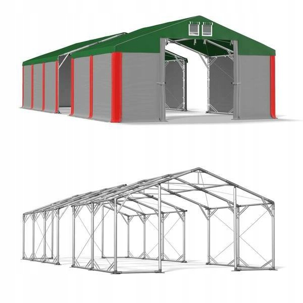 Skladovací stan 4x28m 2 x oceľové držiaky stanu