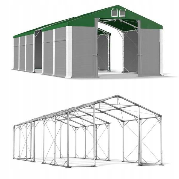 Skladovací stan 4x34m 2,5-3,7m pevný 50 mm