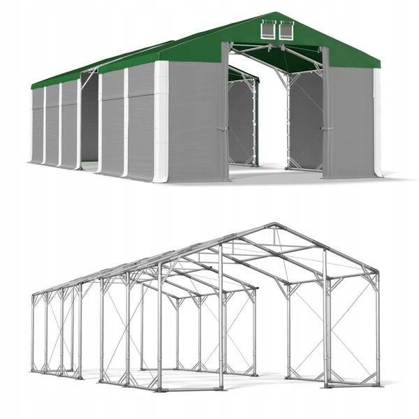 4x34m 2,5-3,7m Posilnený skladovací stan zimný
