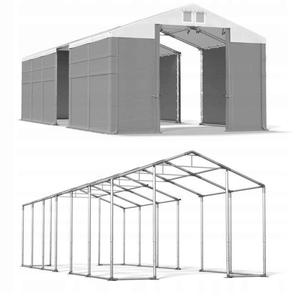 4x36m 4-5,2m Skladovací stan, jednoduchý vstup, zima