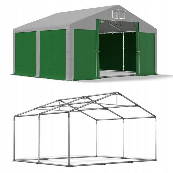 Skladovací stan 4x4m, silné vetranie, oceľový suchý zips