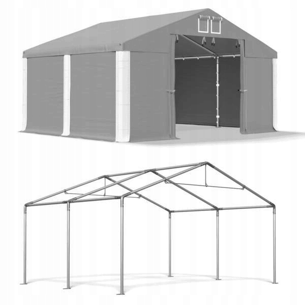 Oceľový skladovací stan 4x4m, zmena dĺžky
