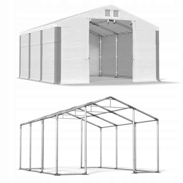 Výstuž strechy skladovacieho stanu 4x6m 2,5-3,7m