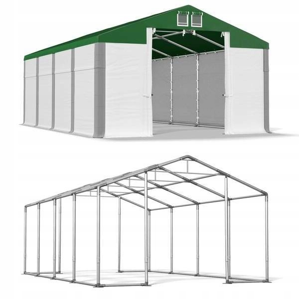 4 x 8 m 2,5 - 3,7 m rovný, oceľový skladovací stan