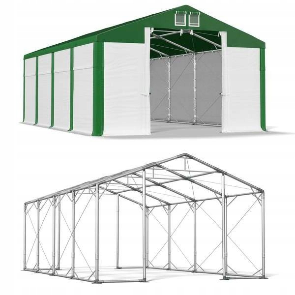 Skladovací stan 4x8m 3-4,2m, silný zimný pavilón