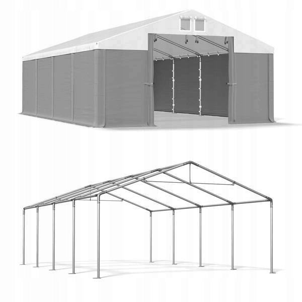 Skladovací stan 4x8m silné vetranie v lete