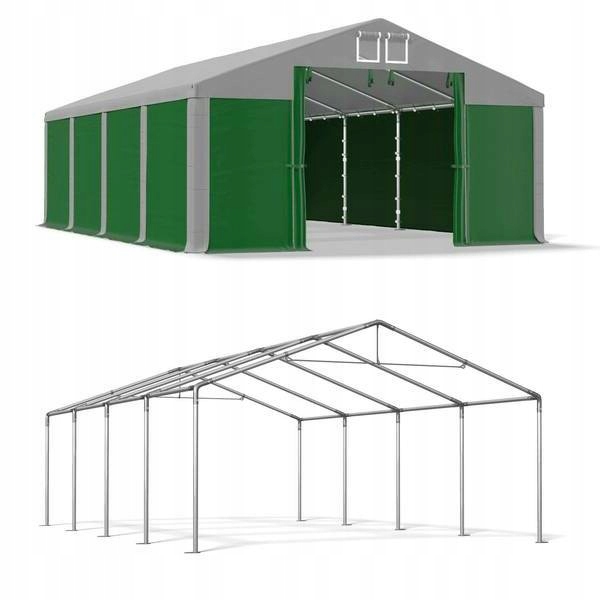 Skladovací stan 4x8m, pevná predsieň