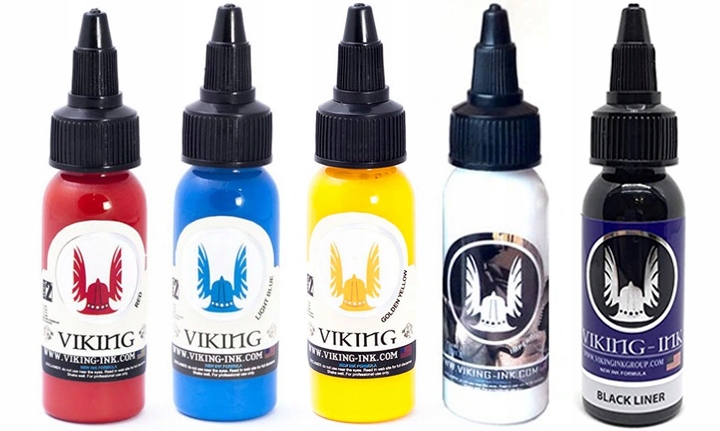 5x 15ml VIKING-INK - FARBA, TATTOO INK