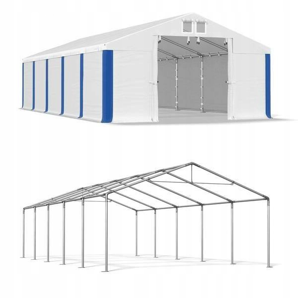Skladovací stan 5x10m, stabilný a pevný na suchý zips