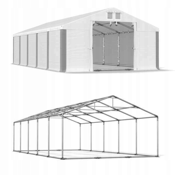 Skladovací stan 5x10m, stabilná zmena dĺžky