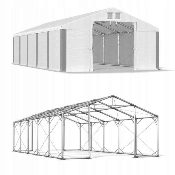5 x 10 m. Skladovací stan, ventilovaná z pozinkovanej ocele