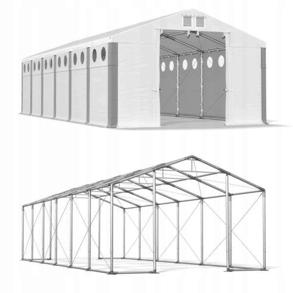 5x12 m 3 - 3,9 m Rovný skladovací stan, vysoký vstup