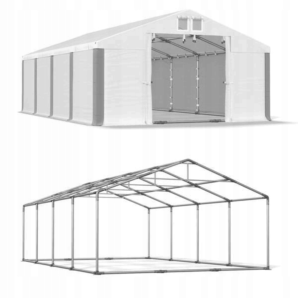 Skladovací stan 5x8m, výstuž strechy garáže