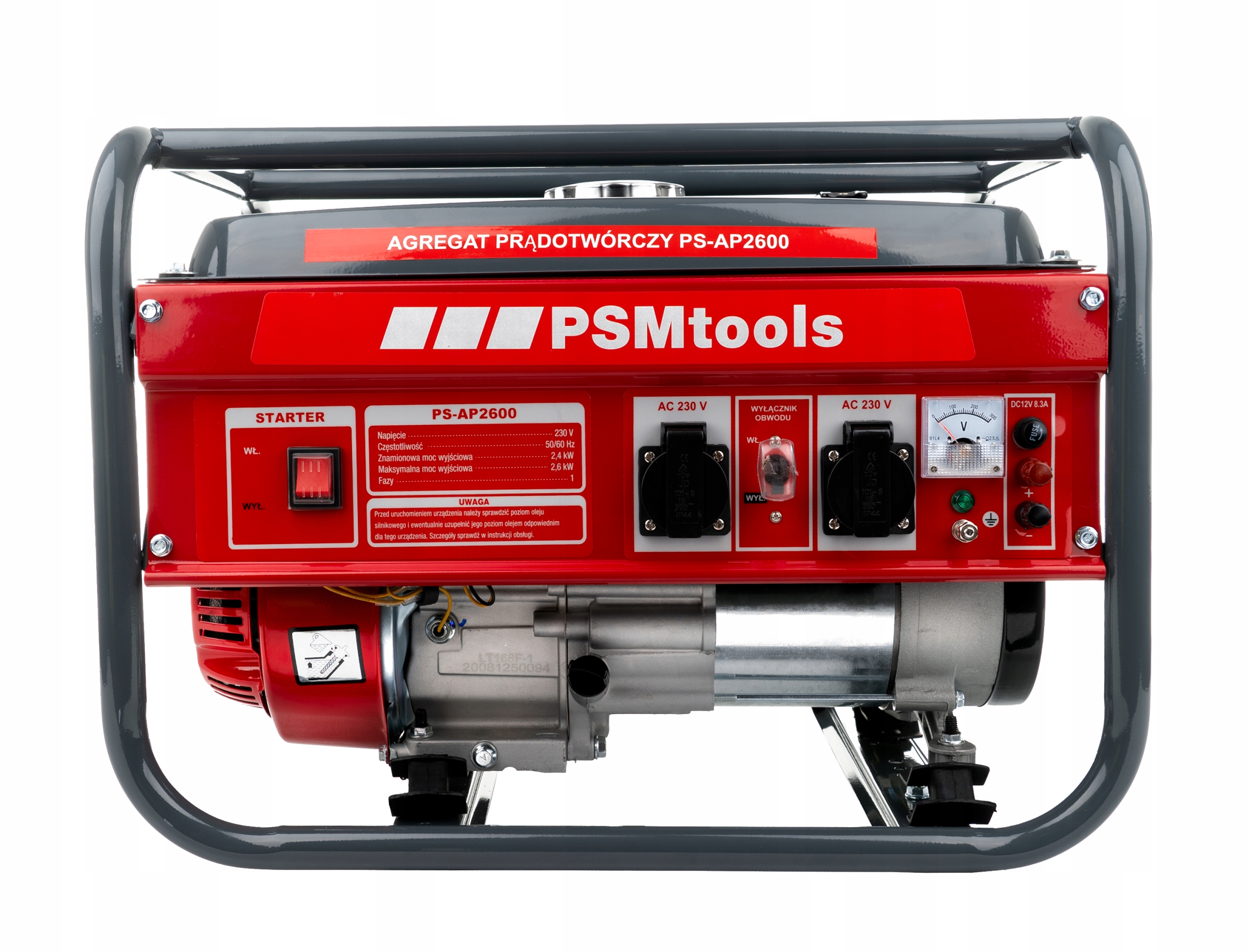 Jednofázová elektrocentrála PSMtools 2600 W benzín