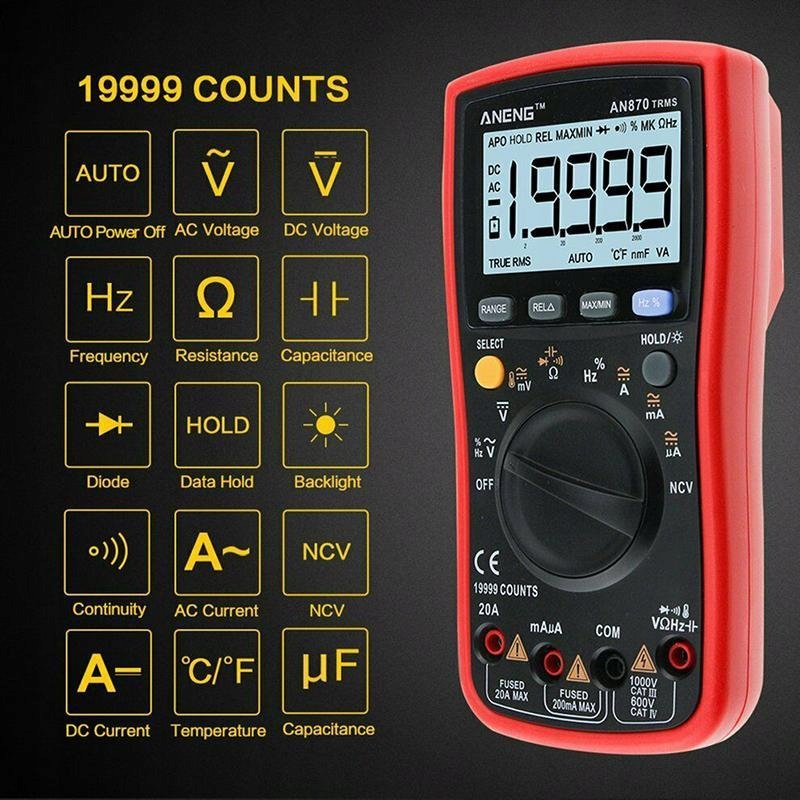 Digitálny multimeter ANENG AN870 19999 počíta True RM