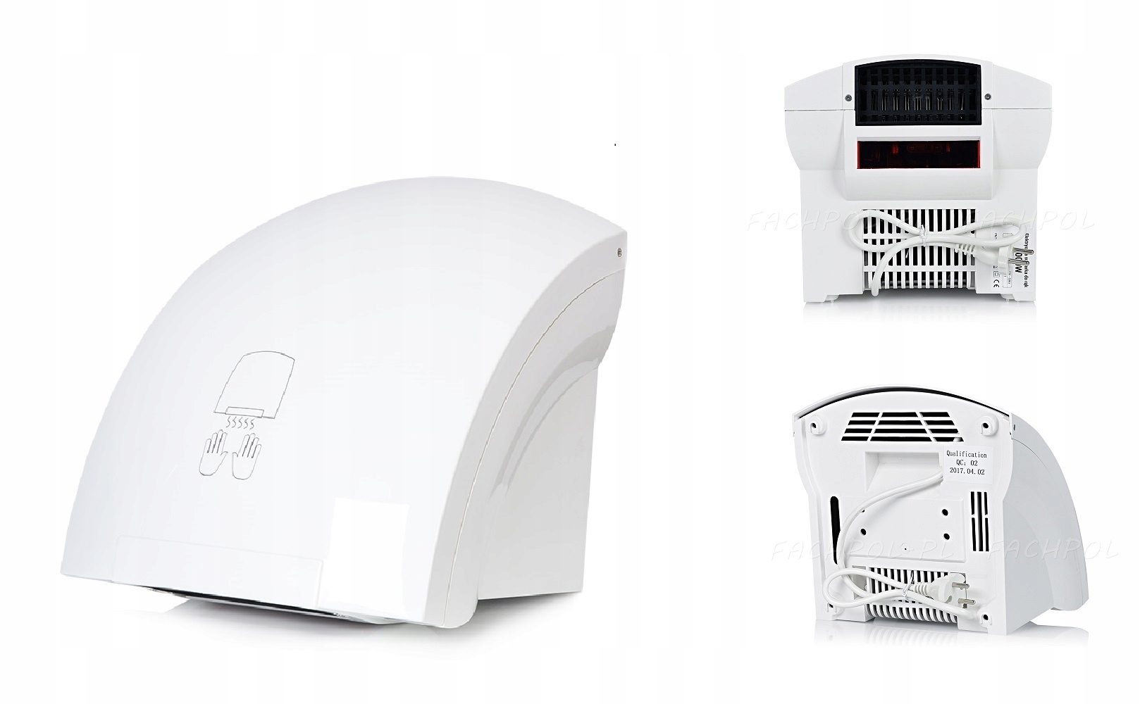Automatický sušič rúk 2000 W ABS biely
