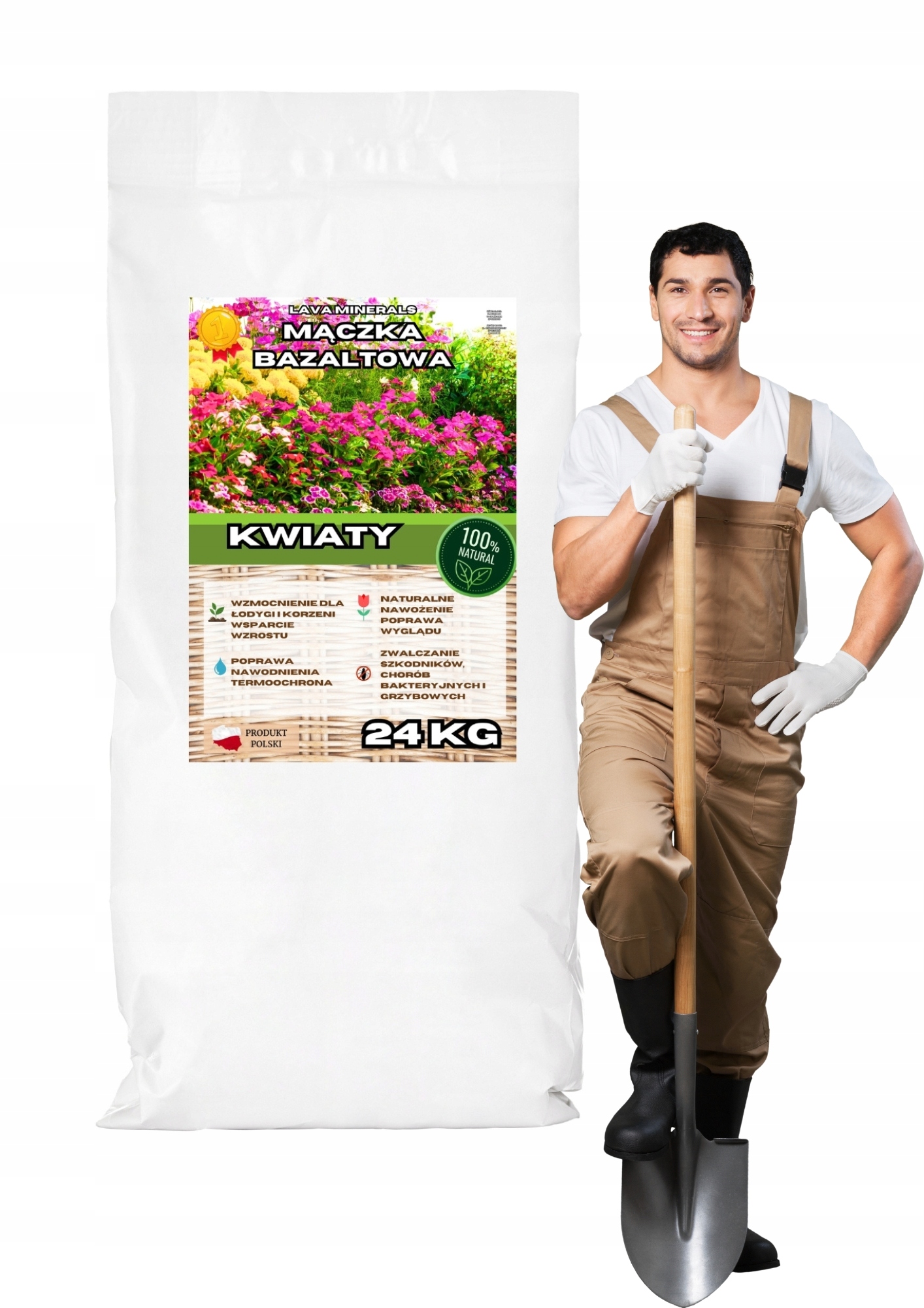 Lávové minerály hnojivo z čadičovej múky prášok 24 kg
