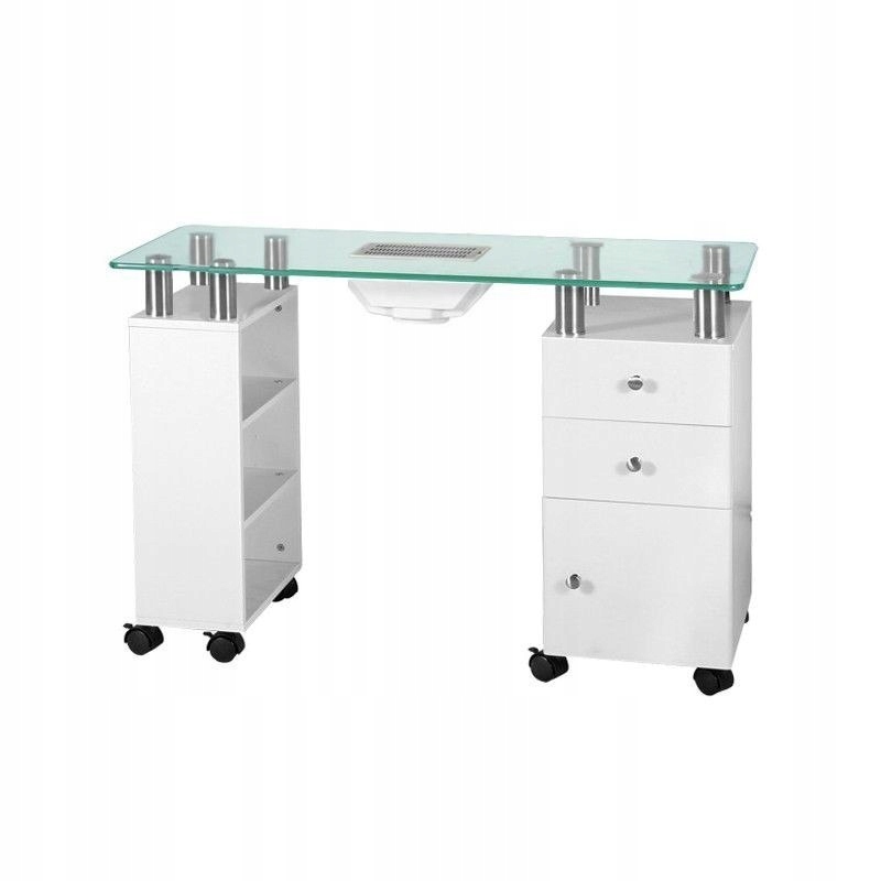 SKLENENÝ STOL S ABSORBEROM 013B BIELY Activ W @ y