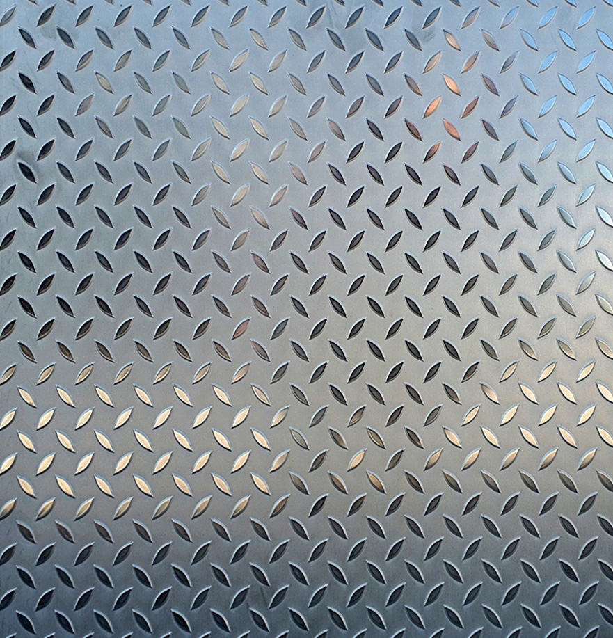 Slzom ryhovaný plech z nehrdzavejúcej ocele # 3x206x405 mm