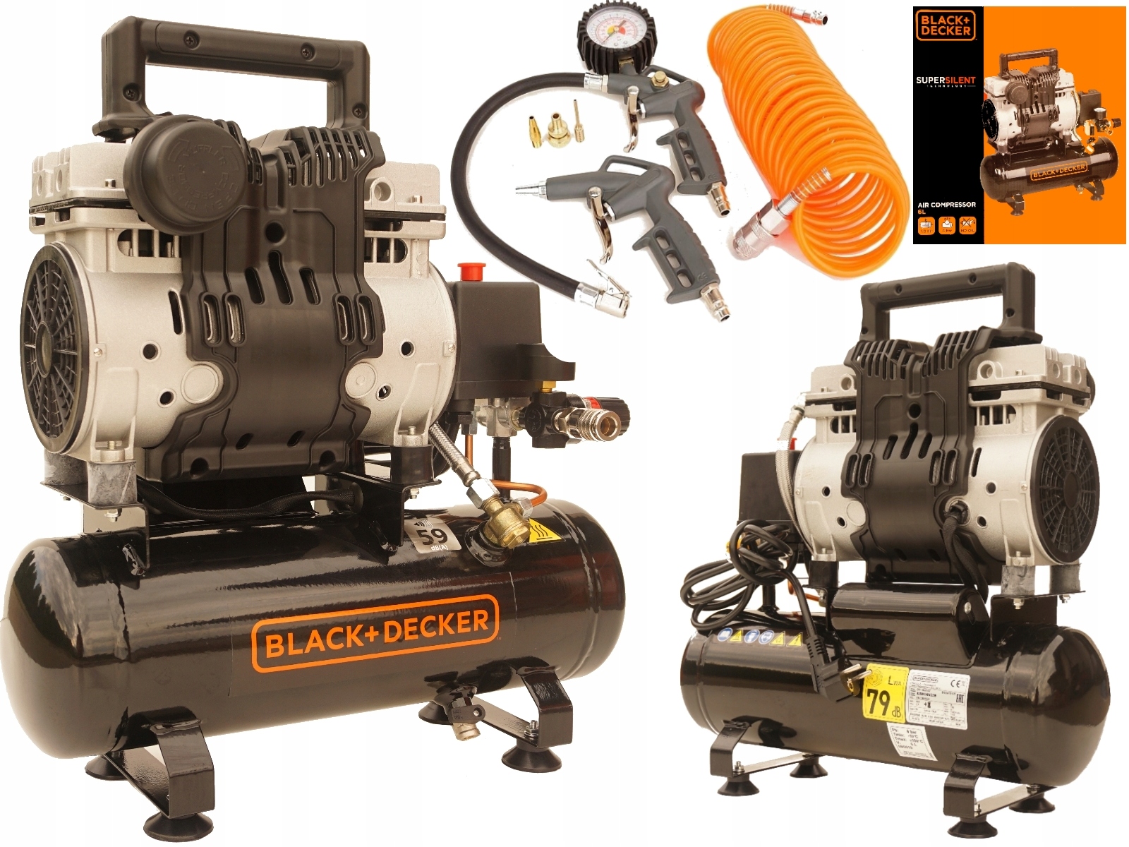 Kompresor bezolejový Black+Decker BD100/6-ST 6 l 8 bar
