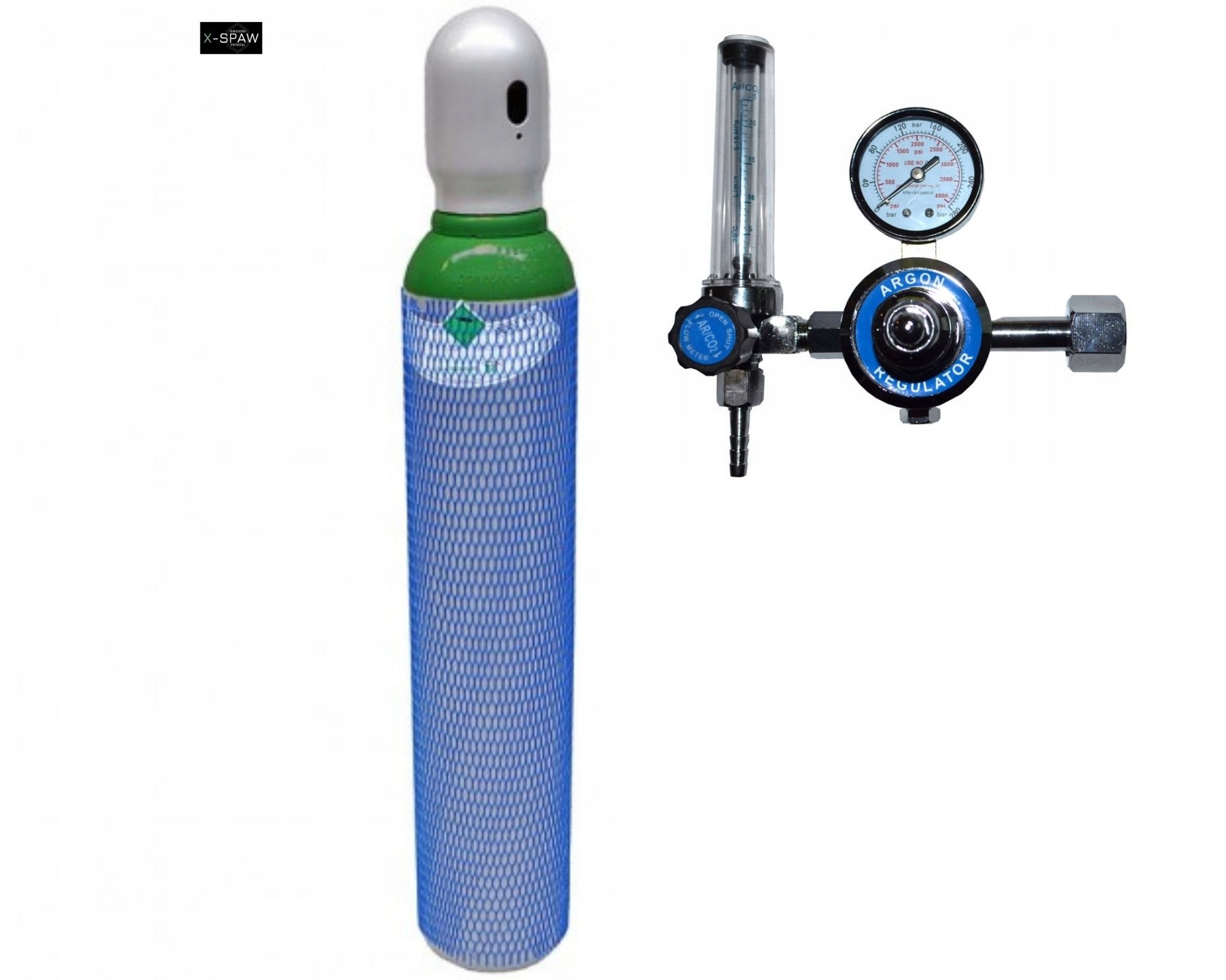 PLYNOVÝ VÁLEC ARGON 99,9% PLNÝ + REDUKOVAČ ROTAMETER