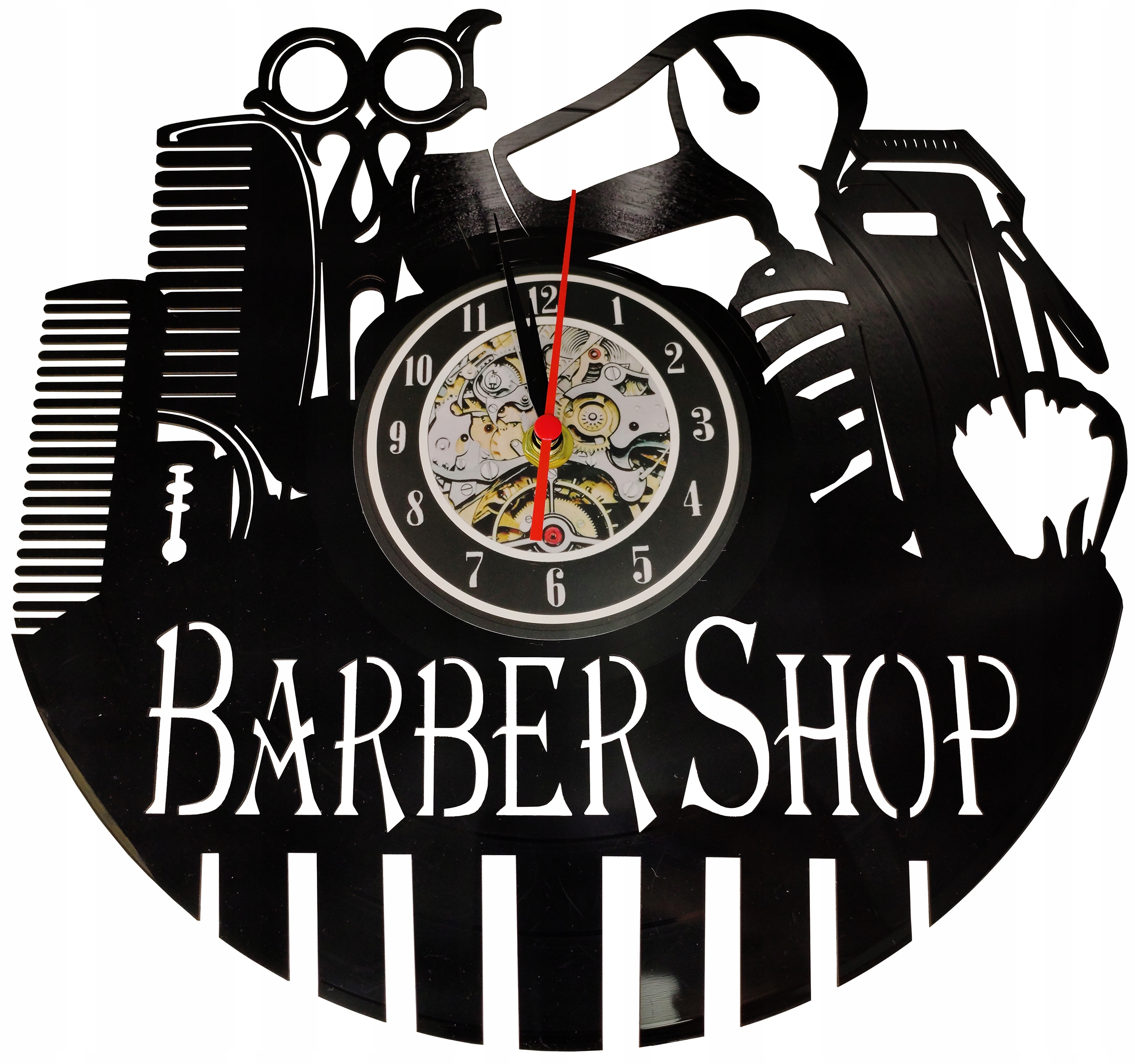 Nástenné hodiny Barber Shop Fryjerski, vinylová platňa