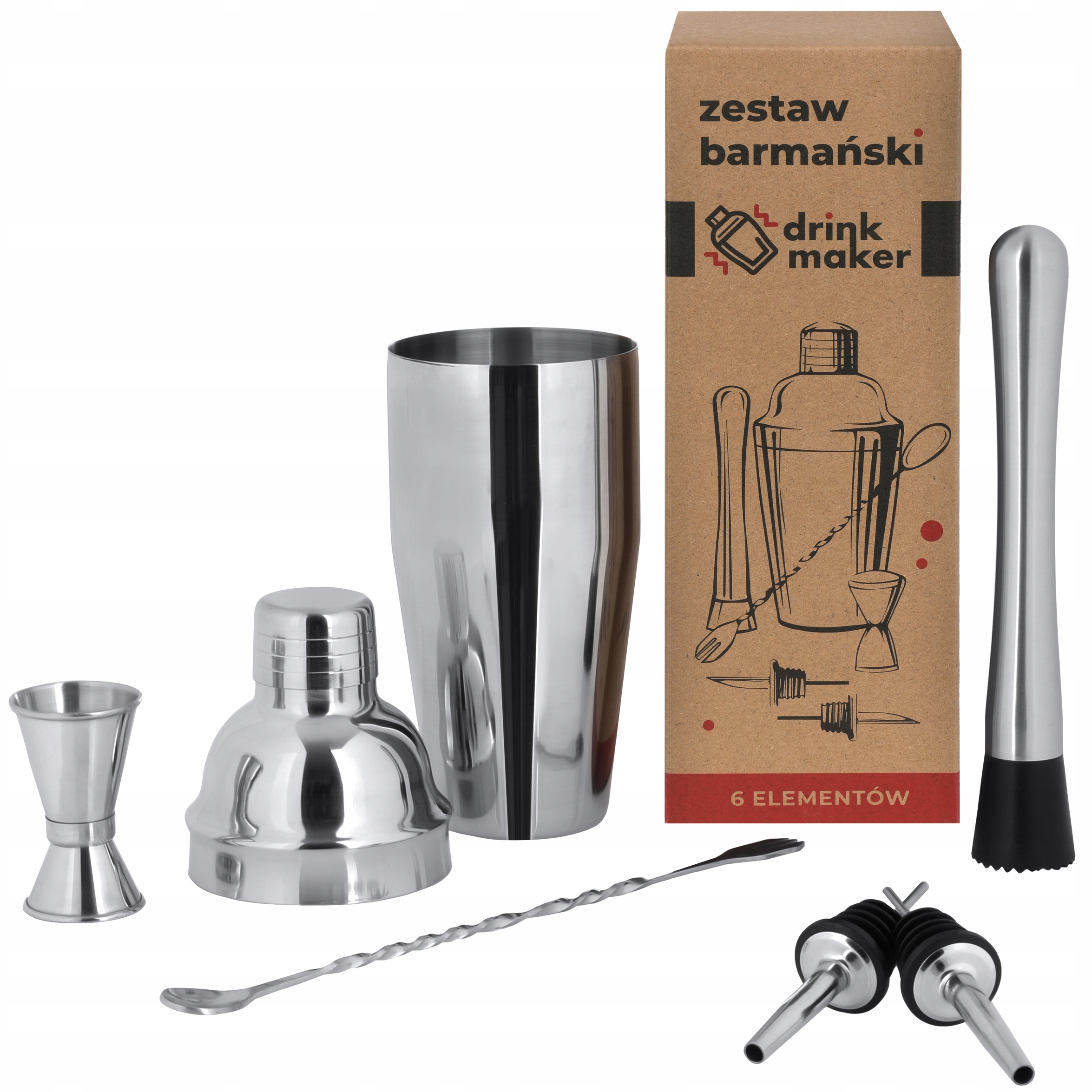 Súprava barmanského príslušenstva Drink Maker DM-ZB-001, 6 kusov