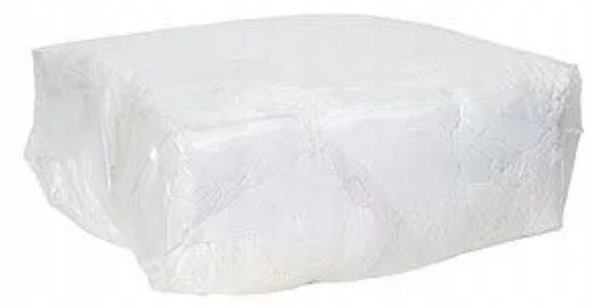 Biela bavlnená čistiaca handrička, strih, 10KG