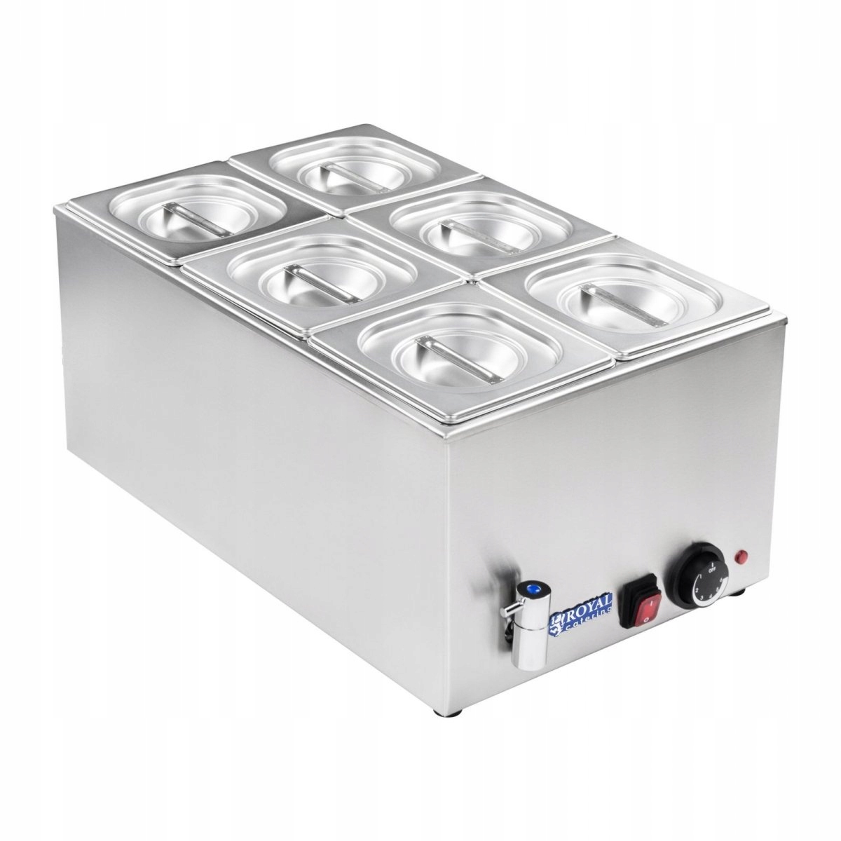 Bain-marie - 6 x GN 1/6 - kohútik ROYAL RCBM-1 / 6-150A-GN