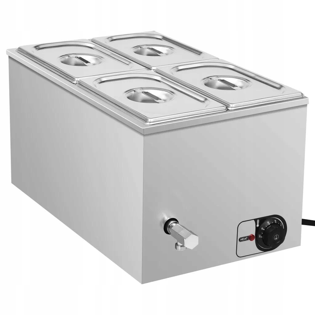 Ohrievač jedla Bain-marie z nehrdzavejúcej ocele GN 1/4