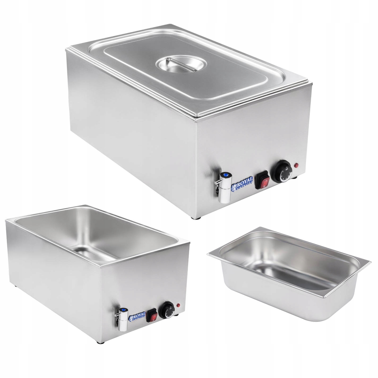 Vykurovací bufet Bain-marie s kohútikom s nádobou