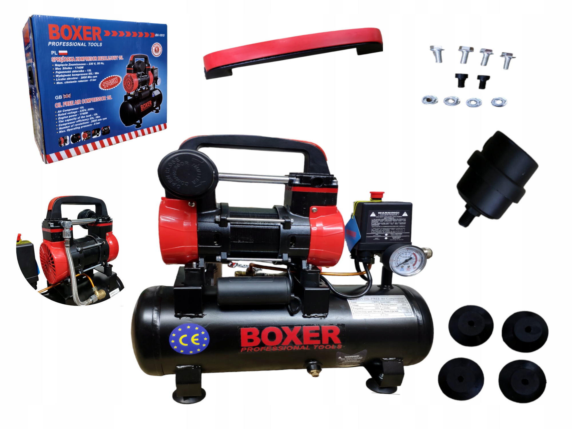 Bezolejový kompresor Boxer BX-1015 15 l 8 bar