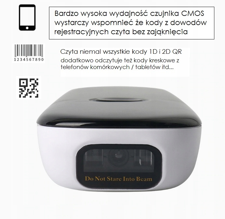 Bezdrôtový prenosný mini 2D snímač QR kódov